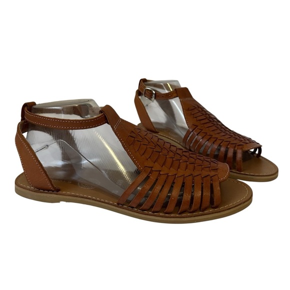 Leather Huarache Sandals Umma Sandals Chestnut size US 10 - Picture 1 of 11